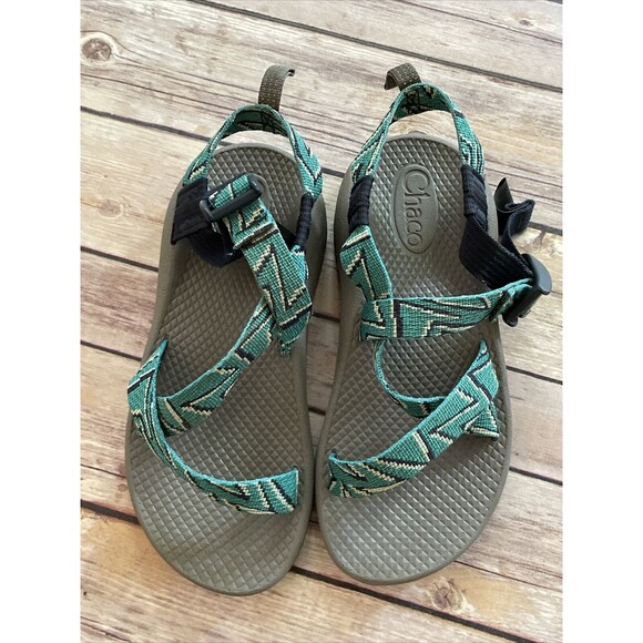 Chaco Kids Size 2 Youth Z1 Eco Tread Sports Strappy Cubit Teal Color Sandals - Picture 2 of 6